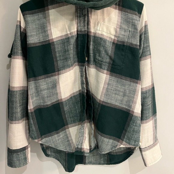 Green hooded flannel - Picture 2 of 2